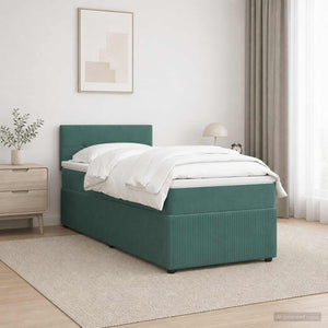 Κρεβάτι box spring με στρώμα Σκούρο Πράσινο 100 x 200 cm - Pakobazaar