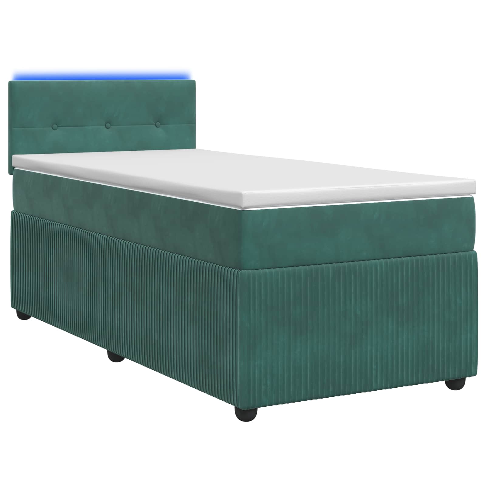 Κρεβάτι box spring με στρώμα Σκούρο Πράσινο 90 x 190 cm Βελούδο