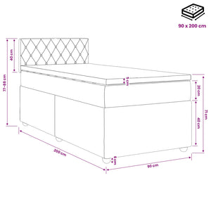 Κρεβάτι box spring με στρώμα Σκούρο Πράσινο 90 x 200 cm Βελούδο