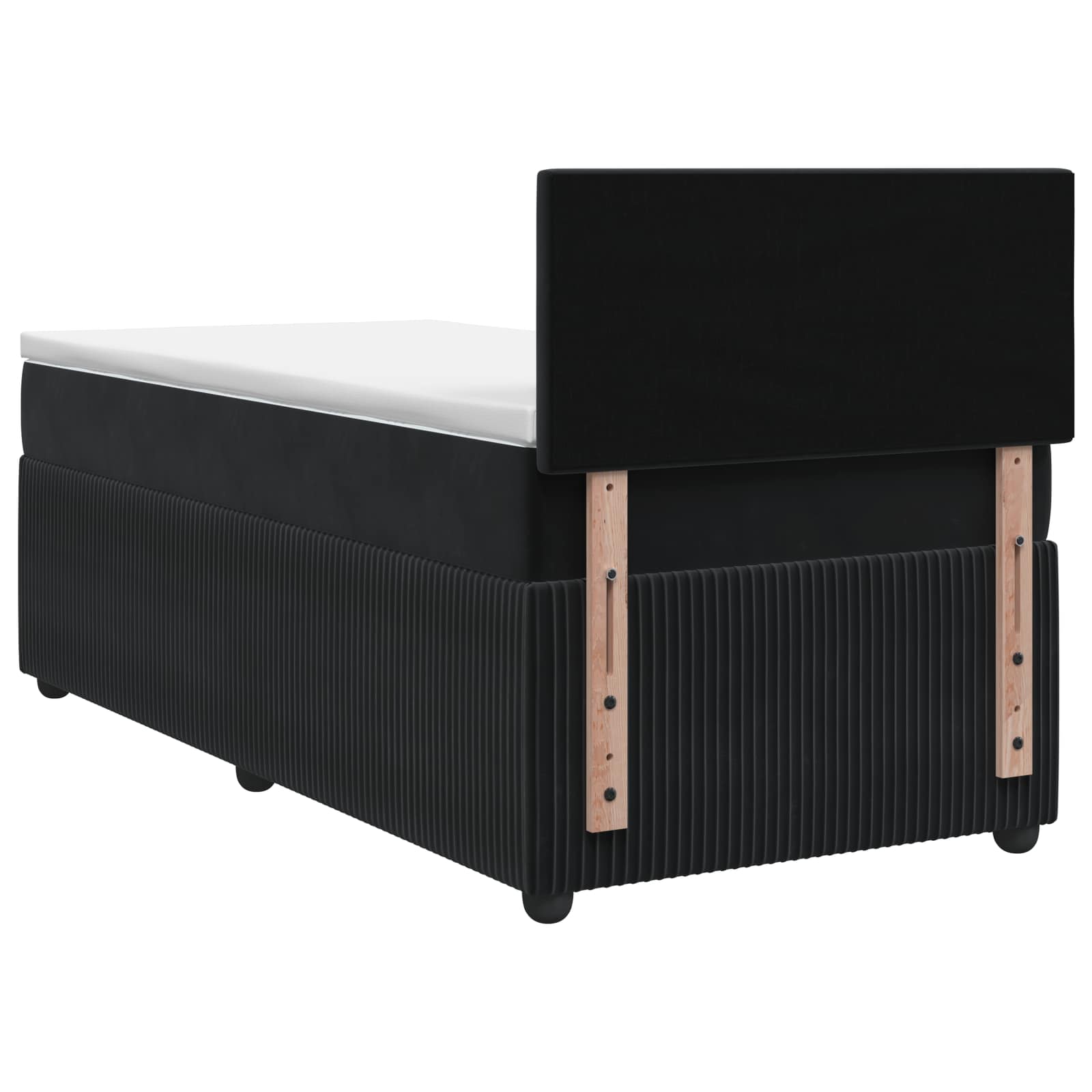 Κρεβάτι box spring με στρώμα Μαύρο 90 x 200 cm Βελούδο - Pakobazaar