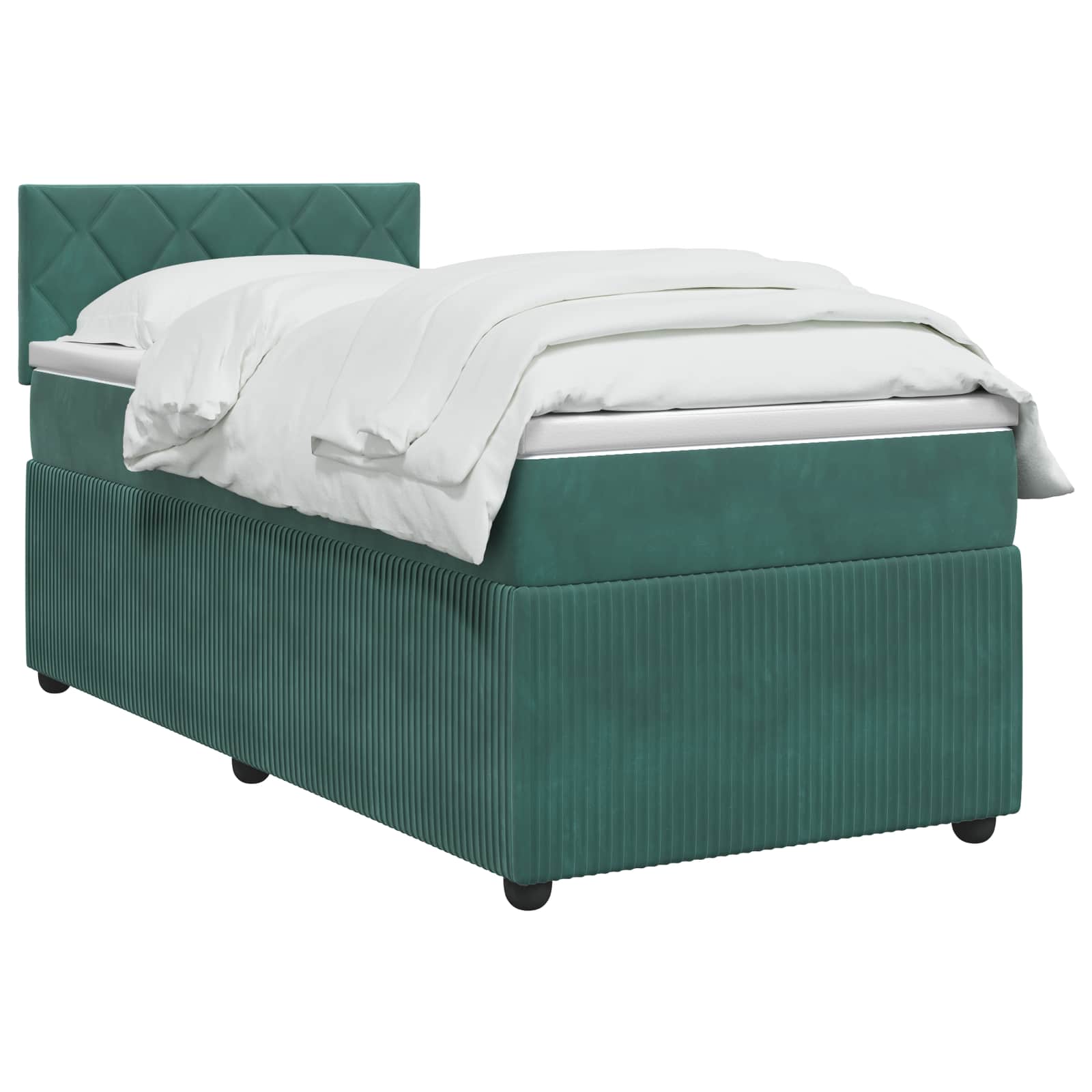 Κρεβάτι box spring με στρώμα Σκούρο Πράσινο 100 x 200 cm - Pakobazaar