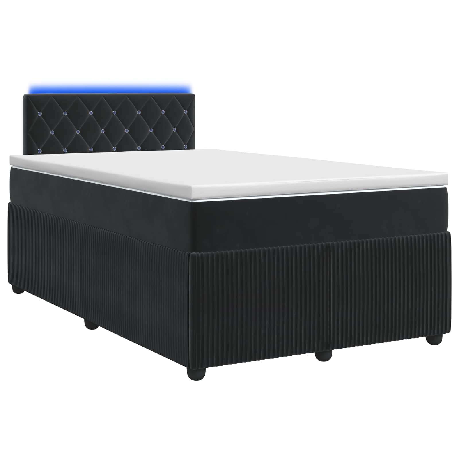 Κρεβάτι box spring με στρώμα Μαύρο 120 x 190 cm Βελούδο - Pakobazaar