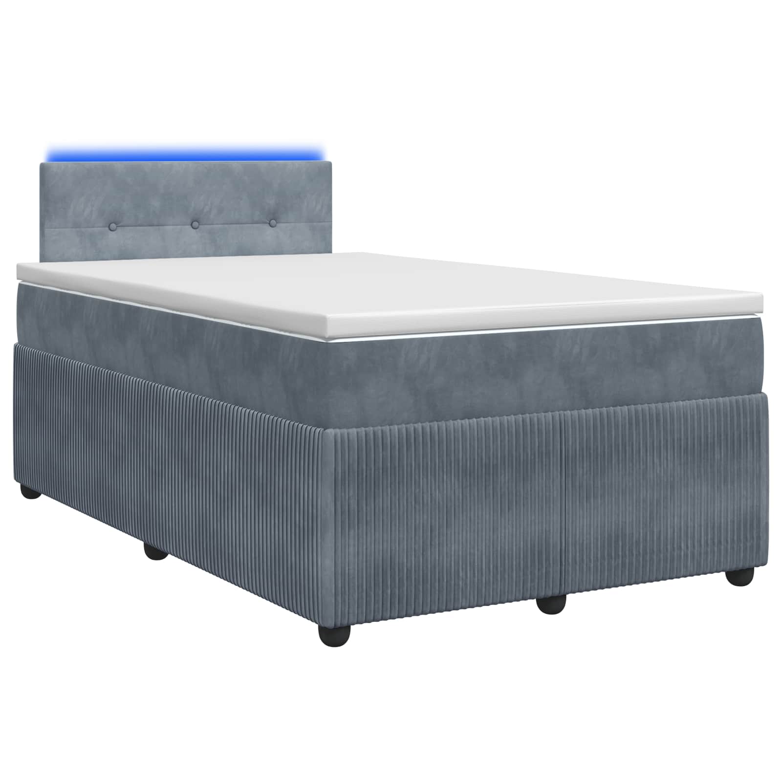 Κρεβάτι box spring με στρώμα Σκούρο Γκρι 120 x 190 cm Βελούδο