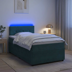 Κρεβάτι box spring με στρώμα Σκούρο Πράσινο 120 x 190 cm