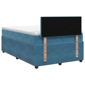 Κρεβάτι box spring με στρώμα Μπλε 120 x 190 cm Βελούδο - Pakobazaar