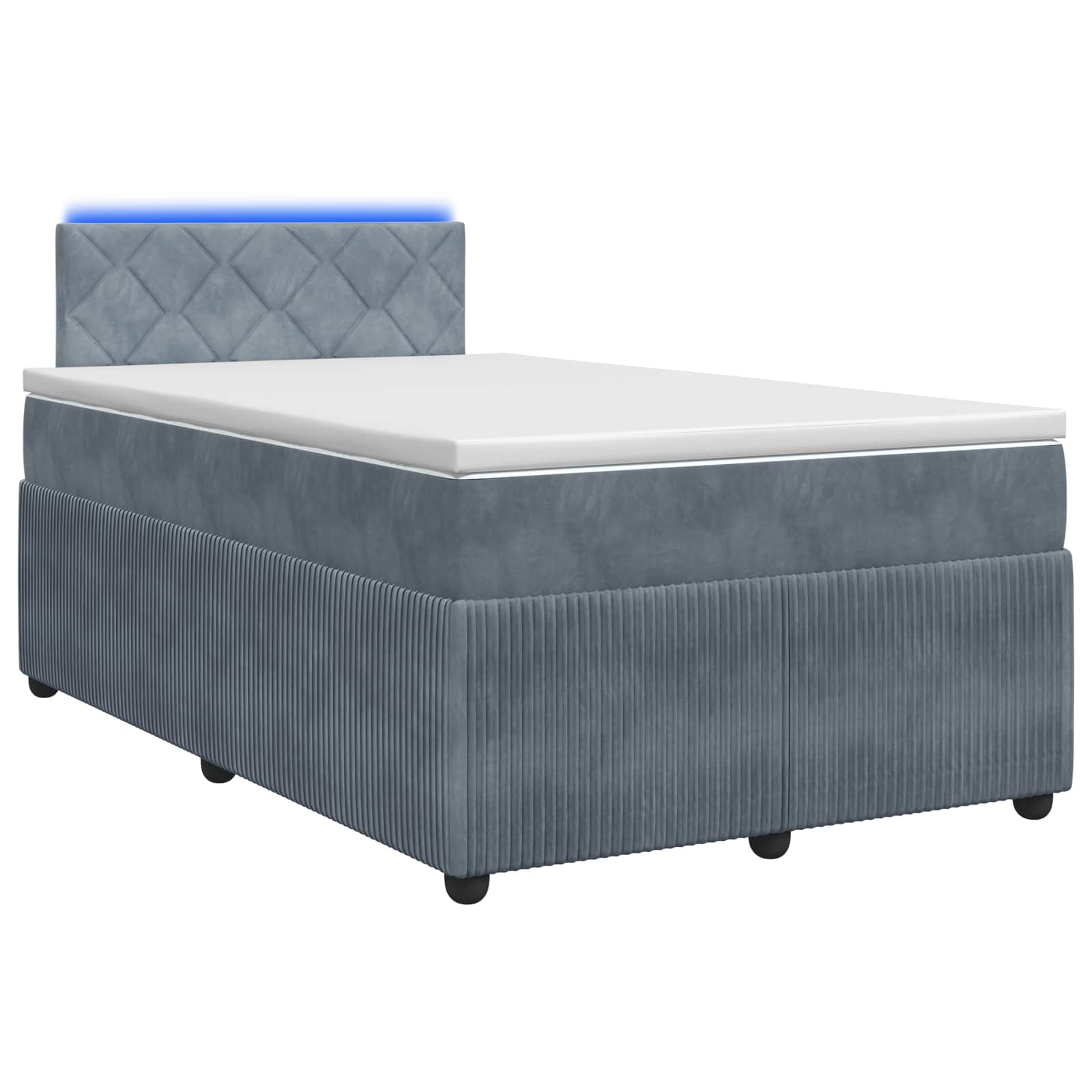 Κρεβάτι box spring με στρώμα Σκούρο Γκρι 120 x 190 cm Βελούδο