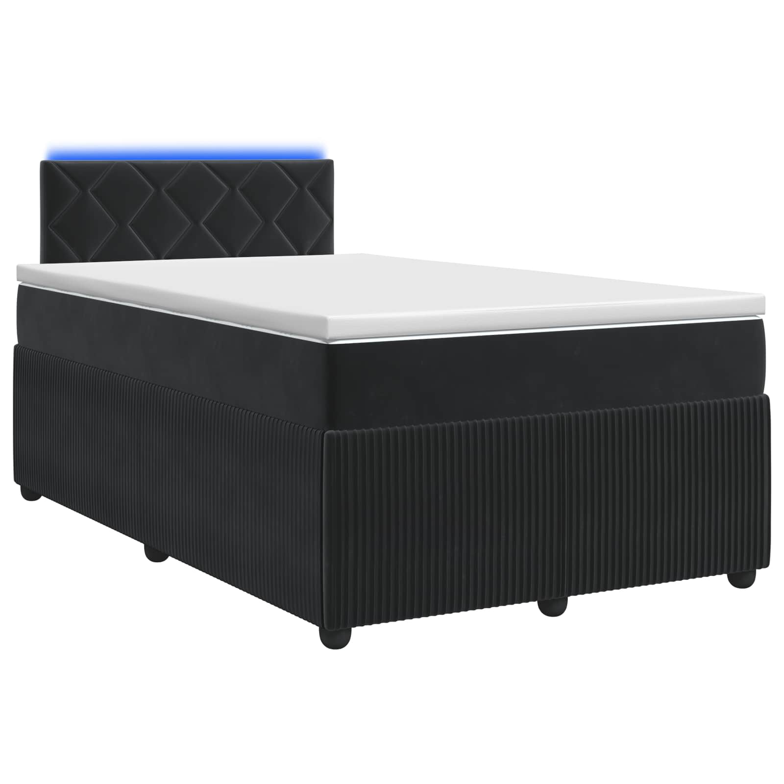 Κρεβάτι box spring με στρώμα Μαύρο 120 x 190 cm Βελούδο
