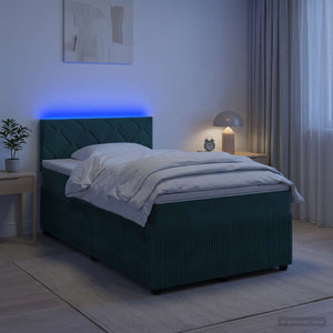 Κρεβάτι box spring με στρώμα Σκούρο Πράσινο 120 x 190 cm - Pakobazaar