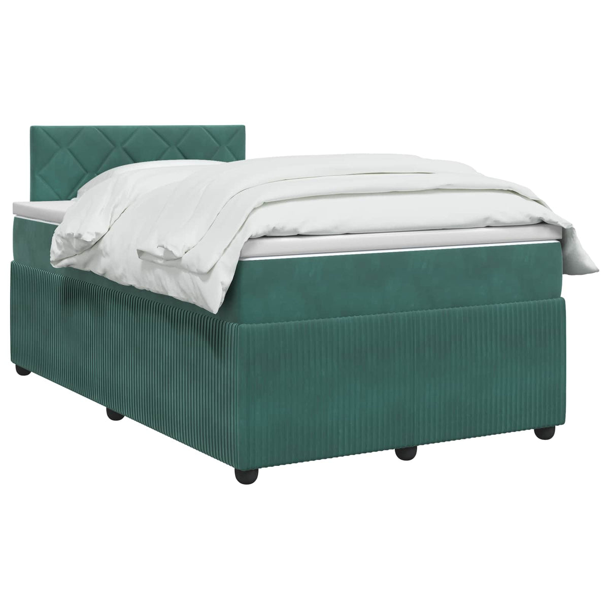 Κρεβάτι box spring με στρώμα Σκούρο Πράσινο 120 x 190 cm - Pakobazaar