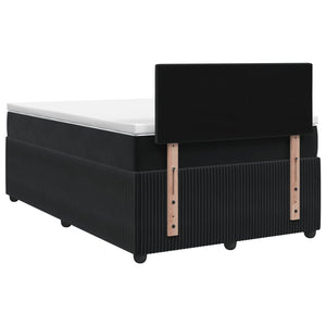 Κρεβάτι box spring με στρώμα Μαύρο 120 x 200 cm Βελούδο
