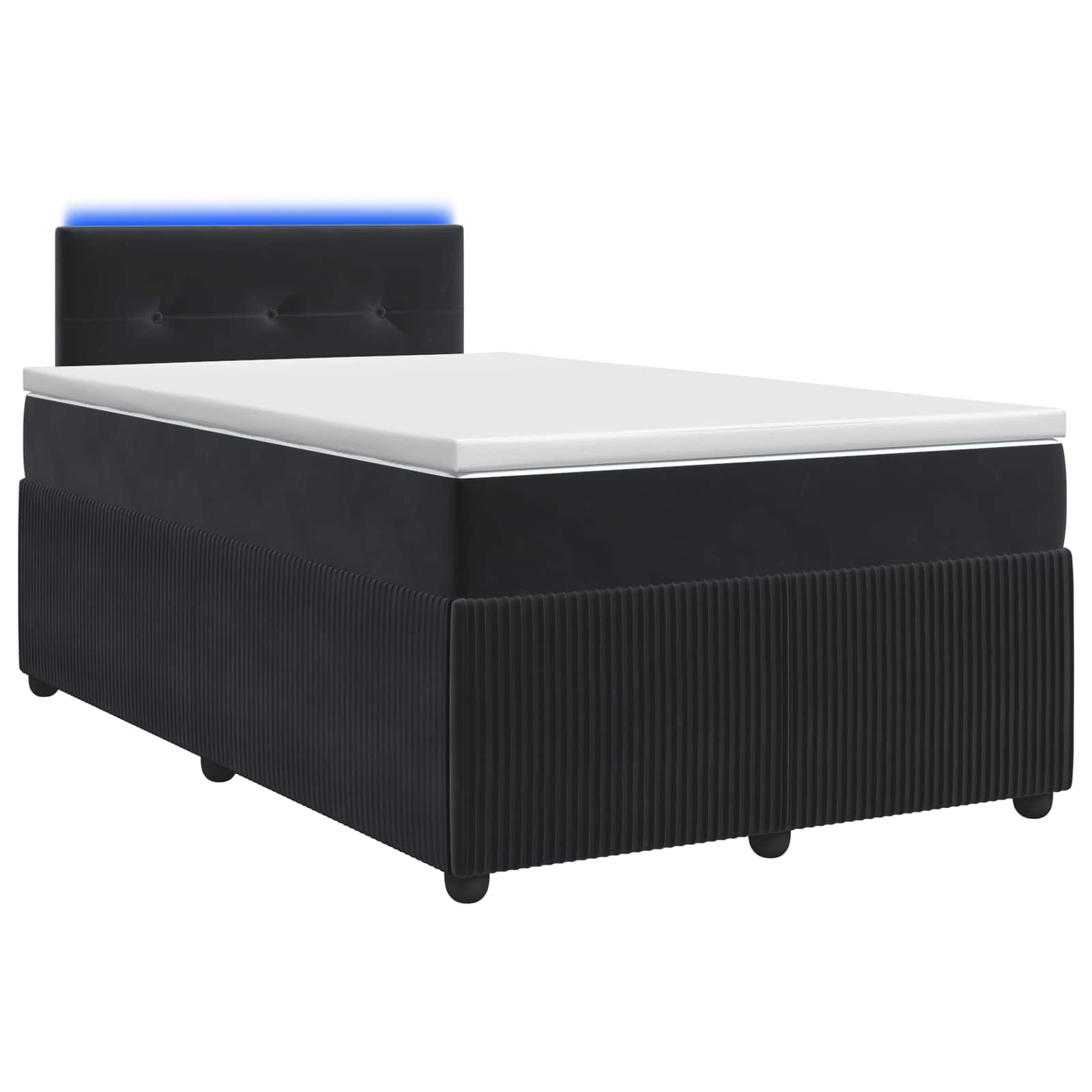 Κρεβάτι box spring με στρώμα Μαύρο 120 x 200 cm Βελούδο - Pakobazaar
