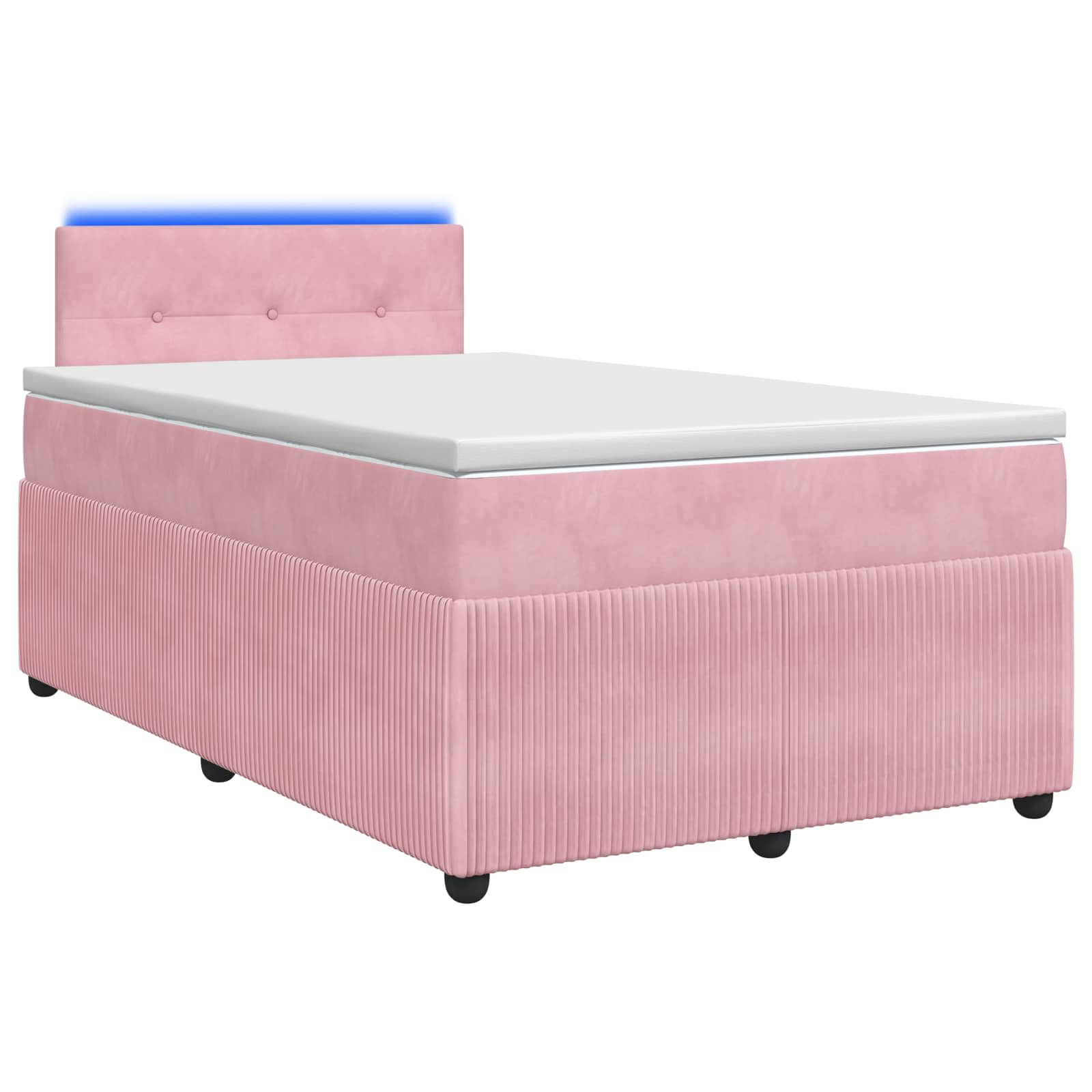 Κρεβάτι box spring με στρώμα Ροζ 120 x 200 cm Βελούδο