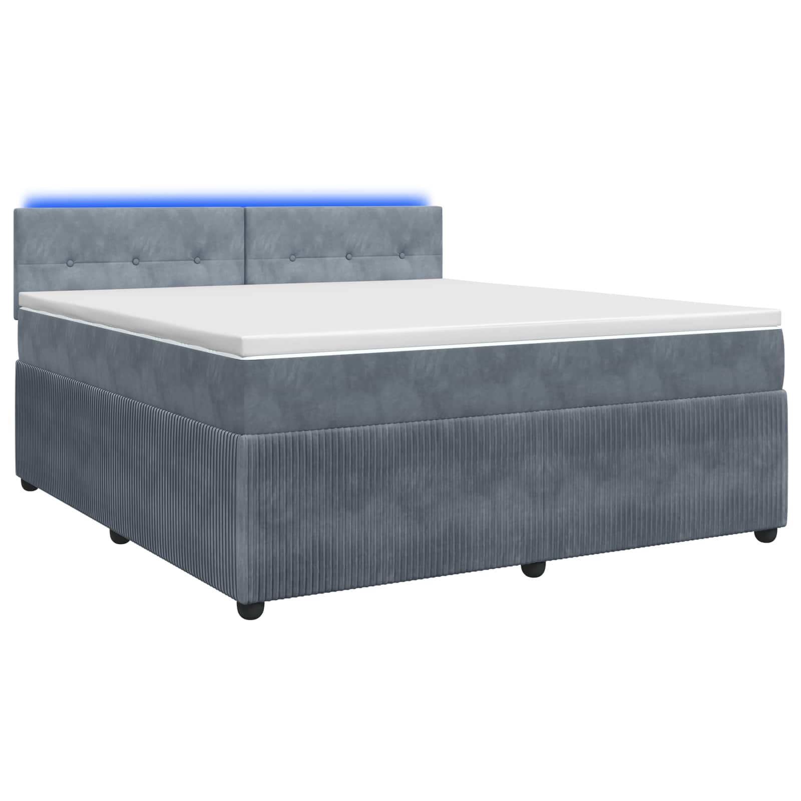 Κρεβάτι box spring με στρώμα Σκούρο Γκρι 140 x 200 cm Βελούδο - Pakobazaar