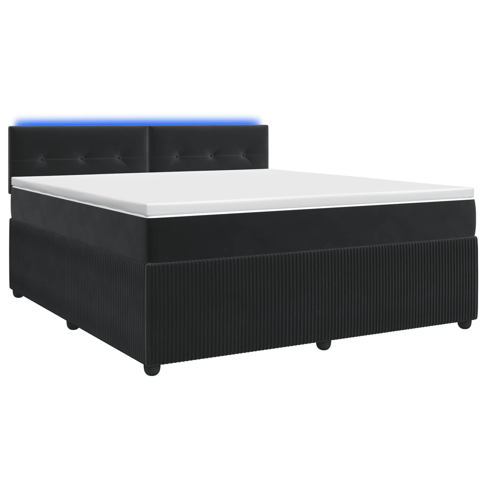 Κρεβάτι box spring με στρώμα Μαύρο 140 x 200 cm Βελούδο