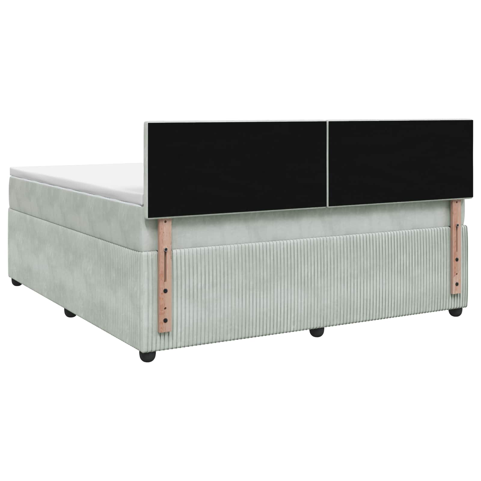 Κρεβάτι box spring με στρώμα Ανοιχτό γκρι 160 x 200 cm Βελούδο - Pakobazaar