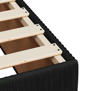Κρεβάτι box spring με στρώμα Μαύρο 160 x 200 cm Βελούδο - Pakobazaar