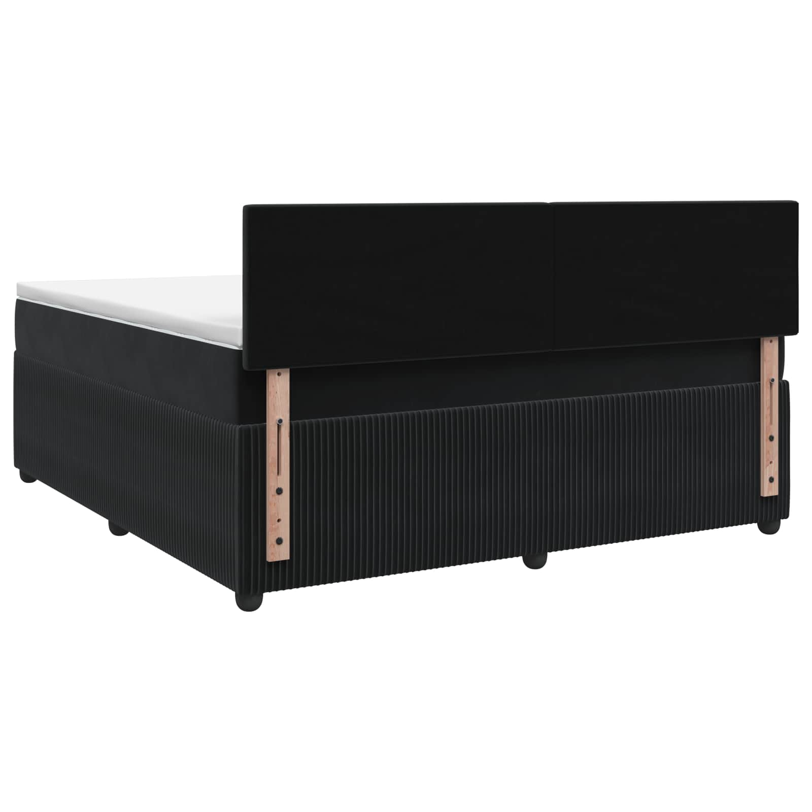 Κρεβάτι box spring με στρώμα Μαύρο 160 x 200 cm Βελούδο - Pakobazaar