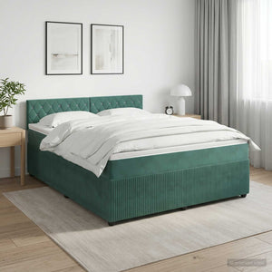 Κρεβάτι box spring με στρώμα Σκούρο Πράσινο 180 x 200 cm - Pakobazaar