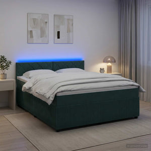 Κρεβάτι box spring με στρώμα Σκούρο Πράσινο 180 x 200 cm - Pakobazaar