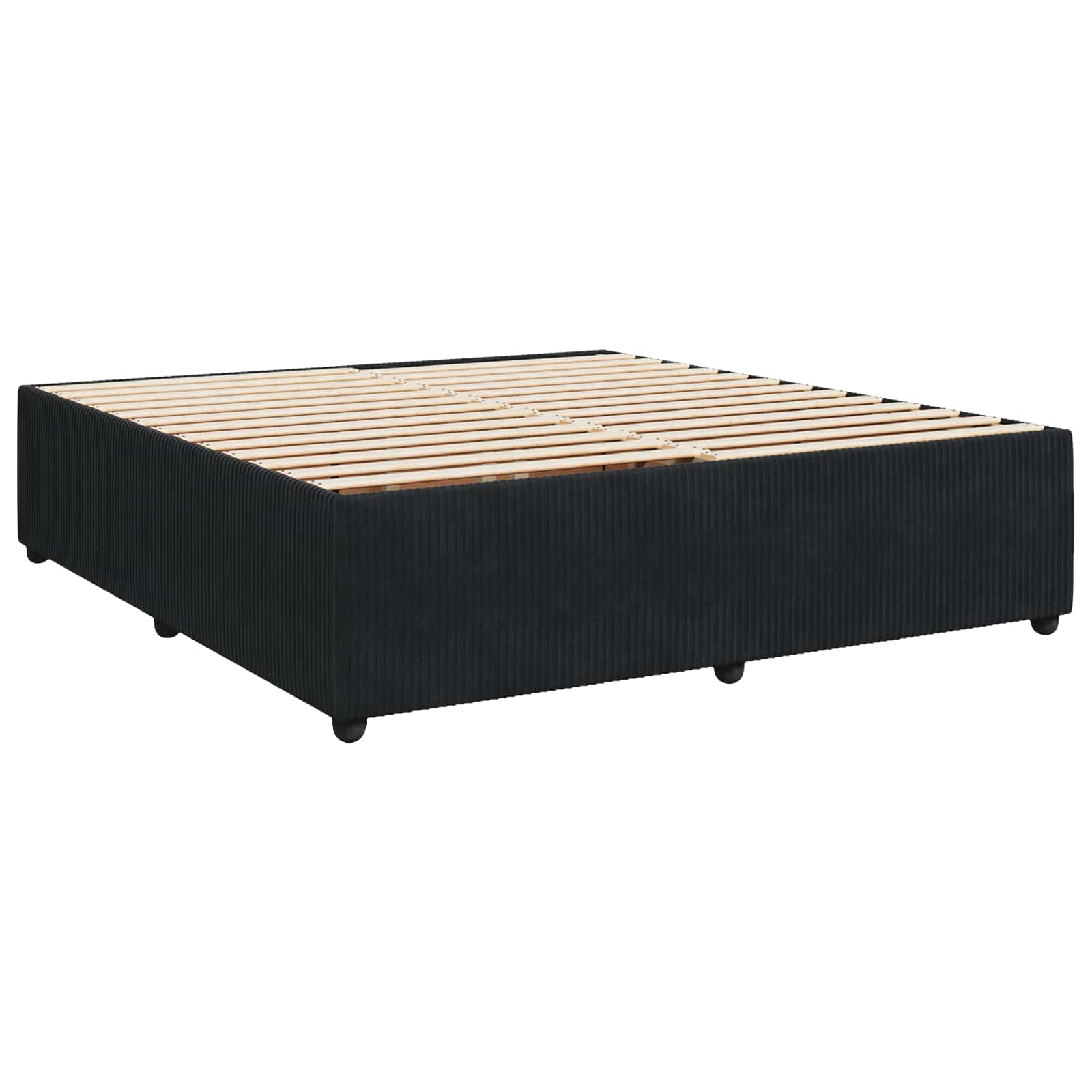 Κρεβάτι box spring με στρώμα Μαύρο 200 x 200 cm Βελούδο - Pakobazaar