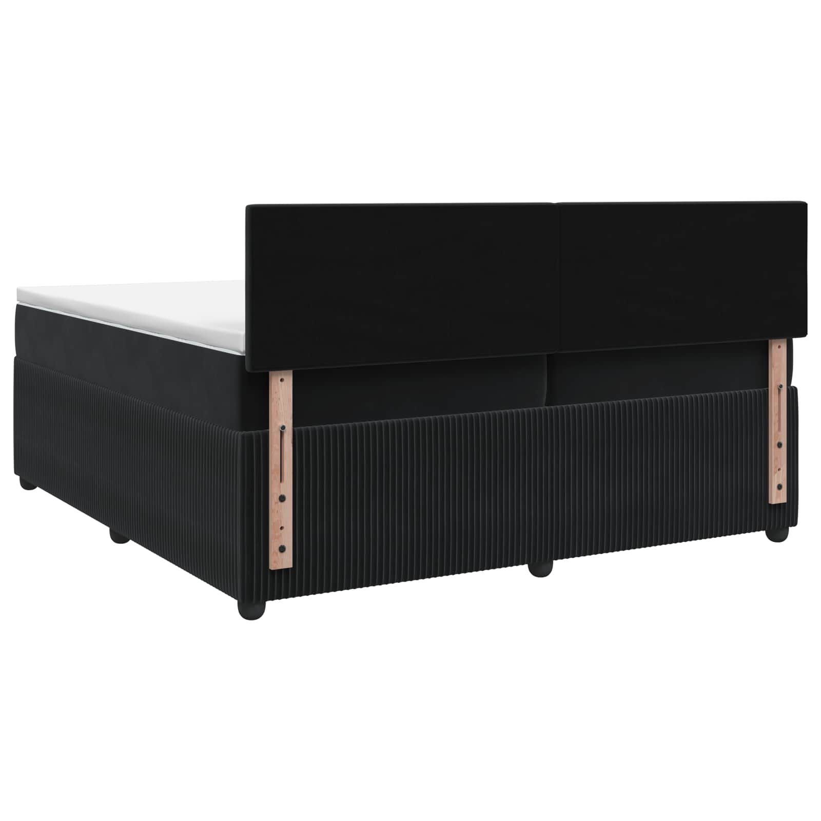 Κρεβάτι box spring με στρώμα Μαύρο 200 x 200 cm Βελούδο - Pakobazaar
