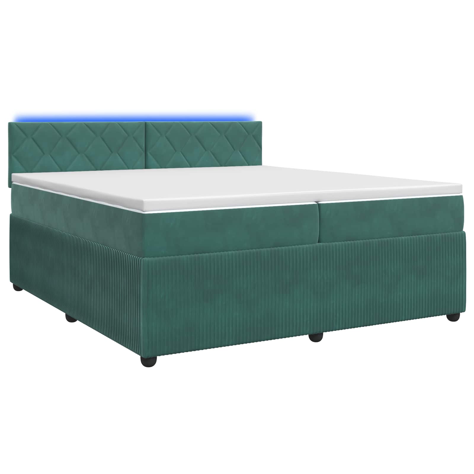 Κρεβάτι box spring με στρώμα Σκούρο Πράσινο 200 x 200 cm - Pakobazaar