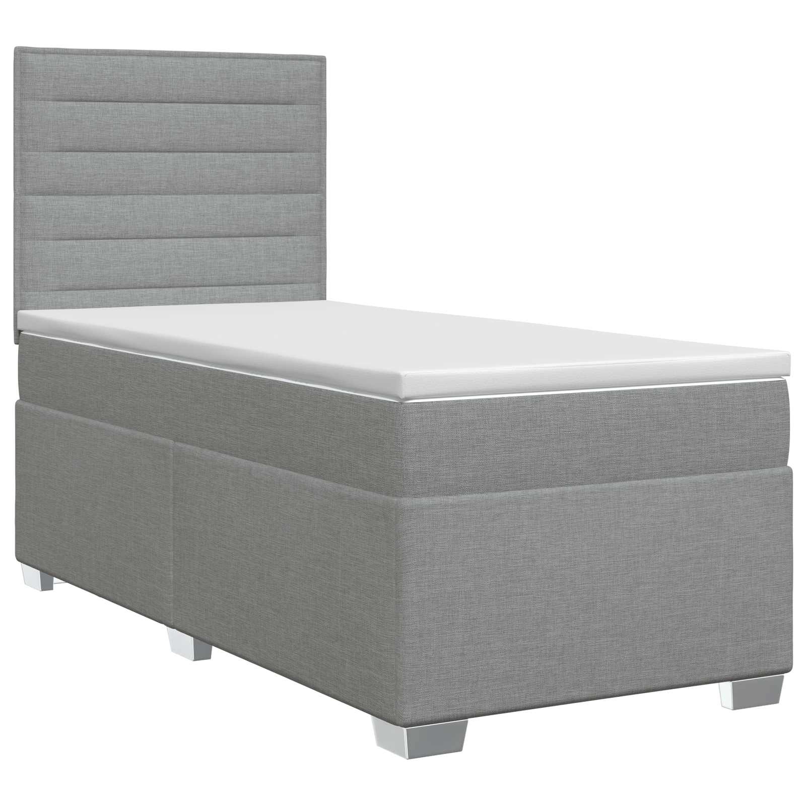 Κρεβάτι box spring με στρώμα Ανοιχτό γκρι 80 x 200 cm Ύφασμα - Pakobazaar