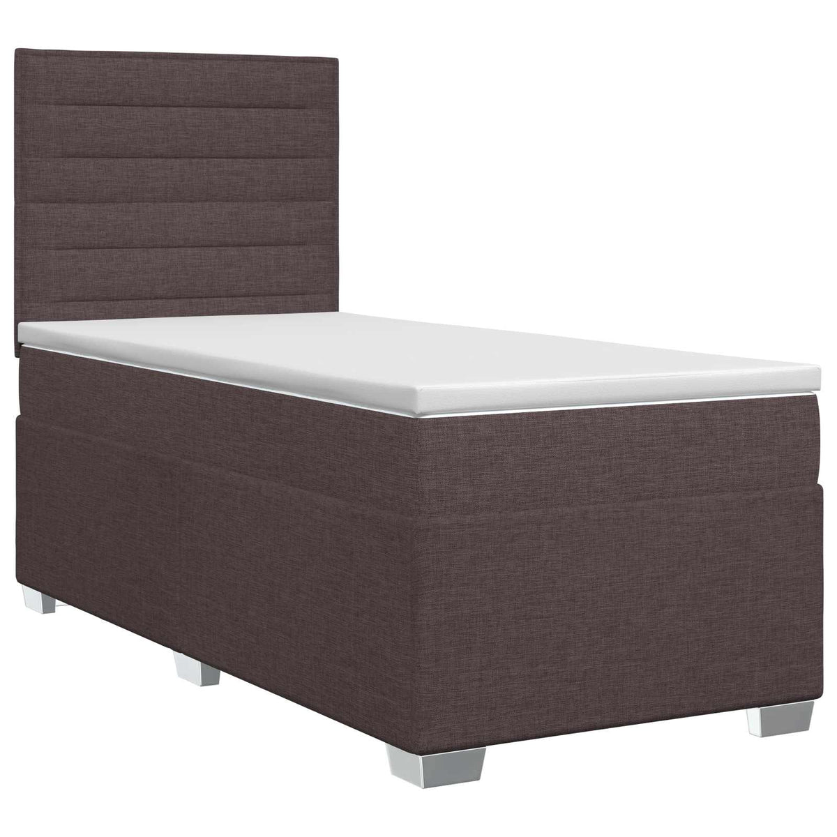 Κρεβάτι box spring με στρώμα Σκούρο Καφέ 80 x 200 cm Ύφασμα