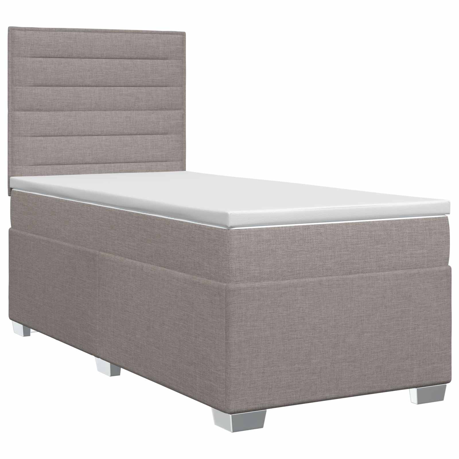 Κρεβάτι box spring με στρώμα Taupe 80 x 200 cm Ύφασμα