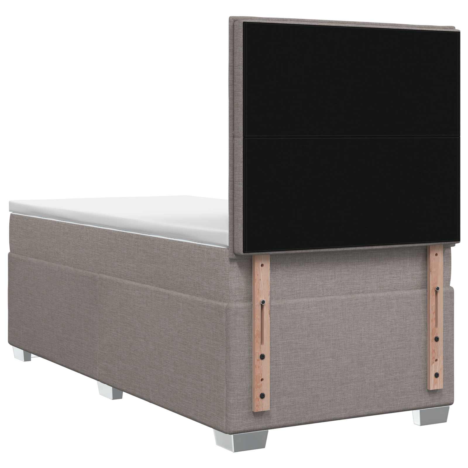 Κρεβάτι box spring με στρώμα Taupe 80 x 200 cm Ύφασμα