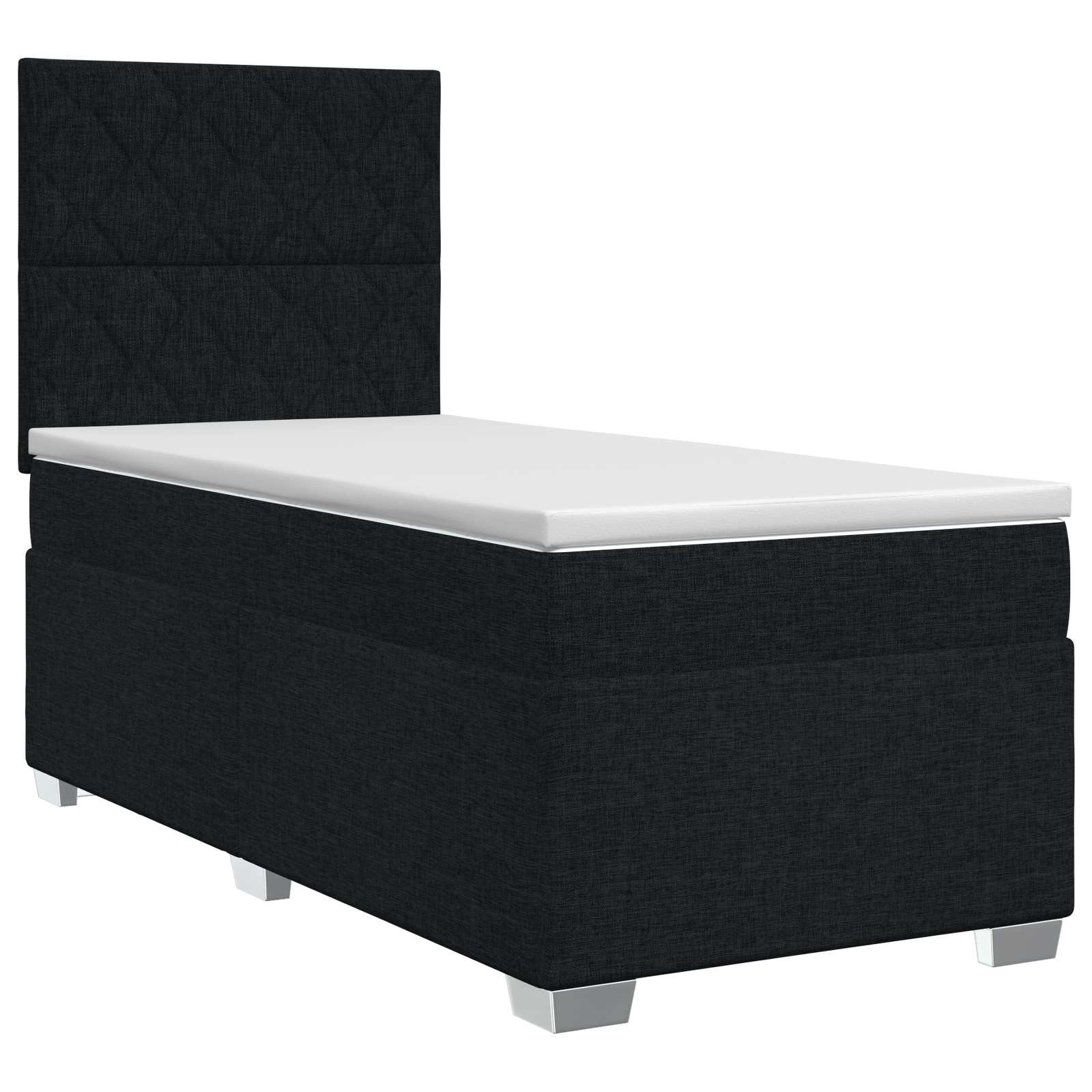 Κρεβάτι box spring με στρώμα Μαύρο 80 x 200 cm Ύφασμα