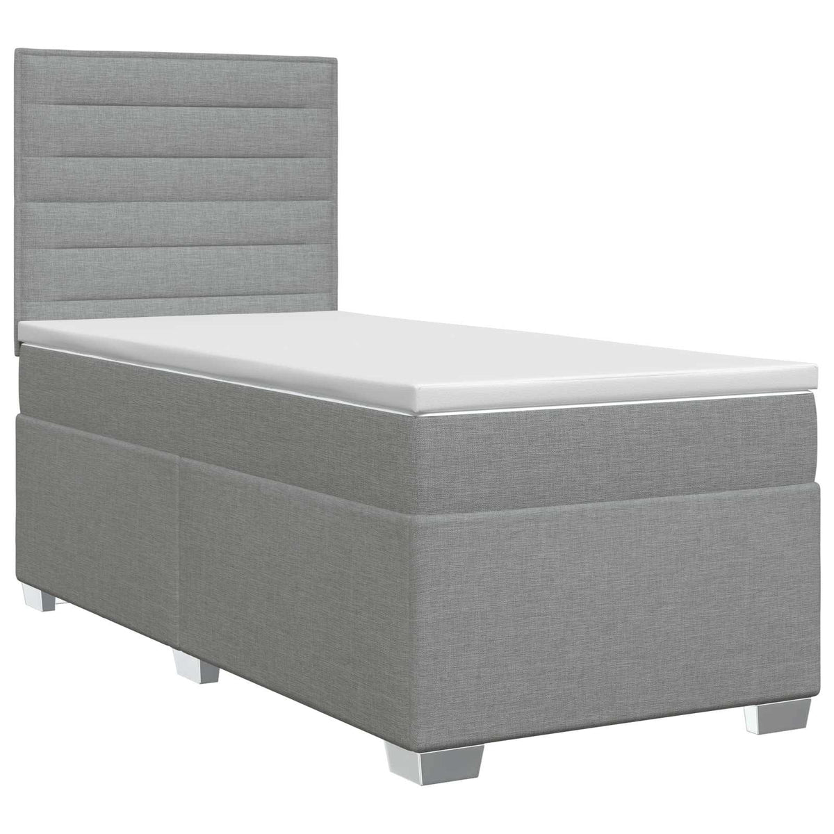 Κρεβάτι box spring με στρώμα Ανοιχτό γκρι 90 x 190 cm Ύφασμα - Pakobazaar