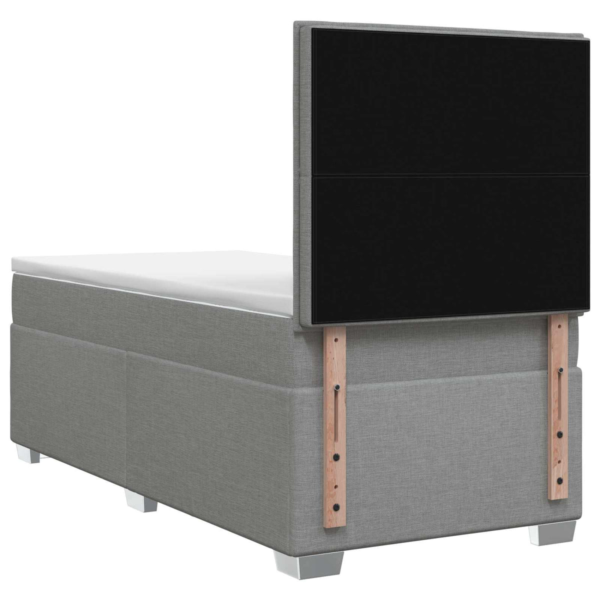 Κρεβάτι box spring με στρώμα Ανοιχτό γκρι 90 x 190 cm Ύφασμα - Pakobazaar