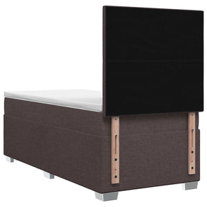 Κρεβάτι box spring με στρώμα Σκούρο Καφέ 90 x 190 cm Ύφασμα - Pakobazaar