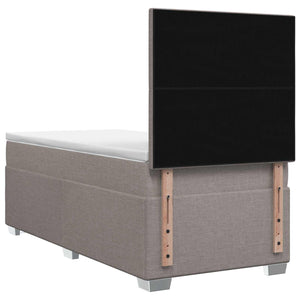 Κρεβάτι box spring με στρώμα Taupe 90 x 190 cm Ύφασμα - Pakobazaar