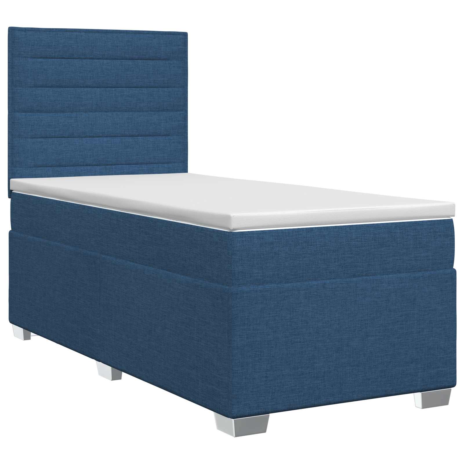 Κρεβάτι box spring με στρώμα Μπλε 90 x 200 cm Ύφασμα