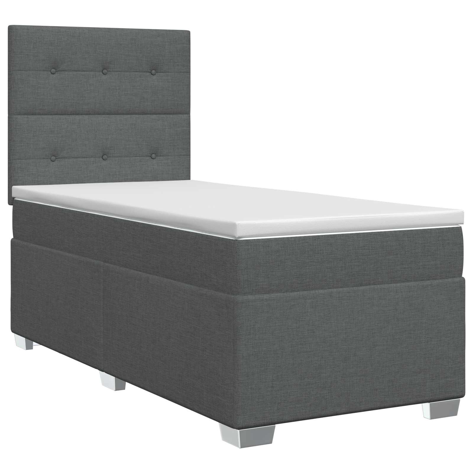 Κρεβάτι box spring με στρώμα Σκούρο Γκρι 90 x 200 cm Ύφασμα