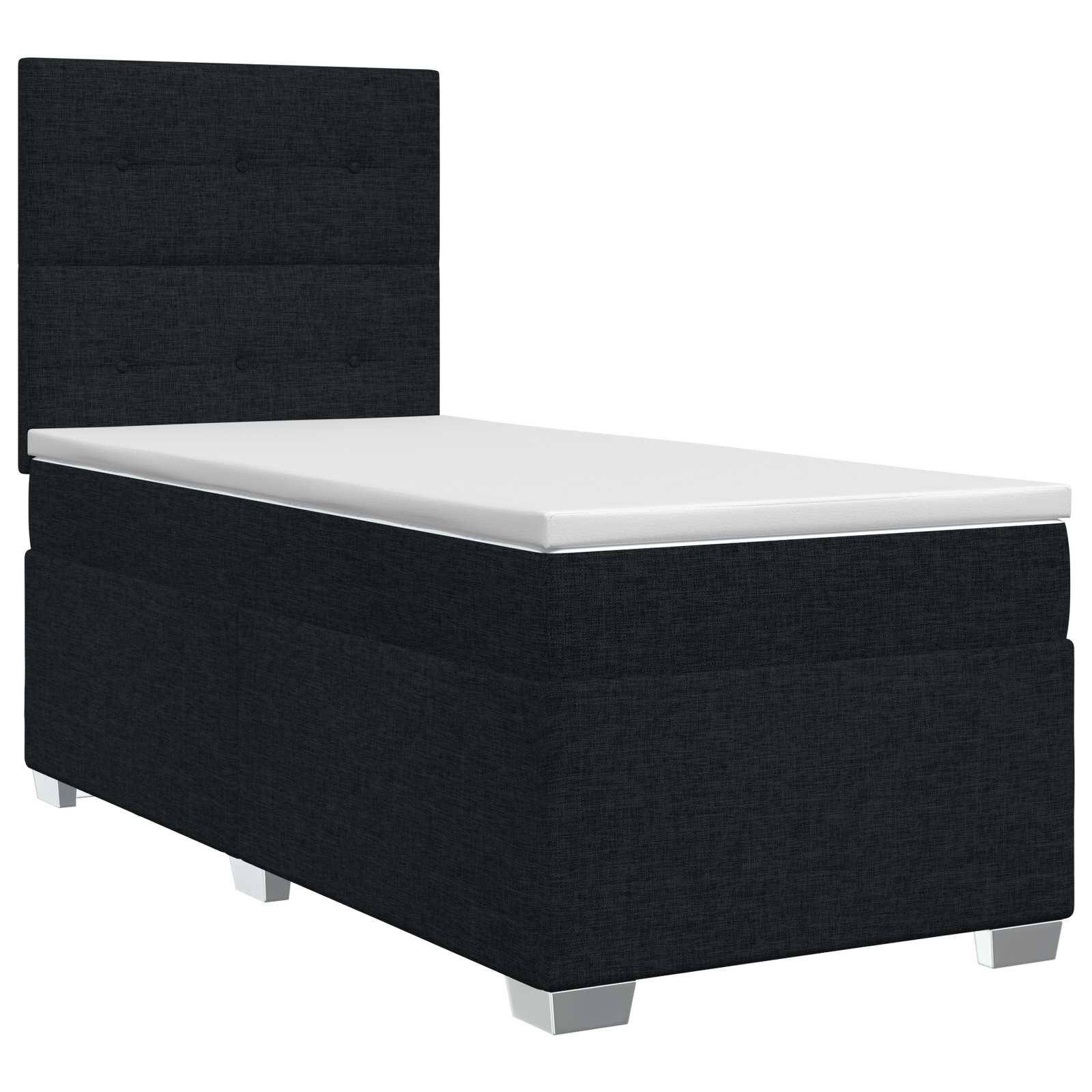 Κρεβάτι box spring με στρώμα Μαύρο 90 x 200 cm Ύφασμα