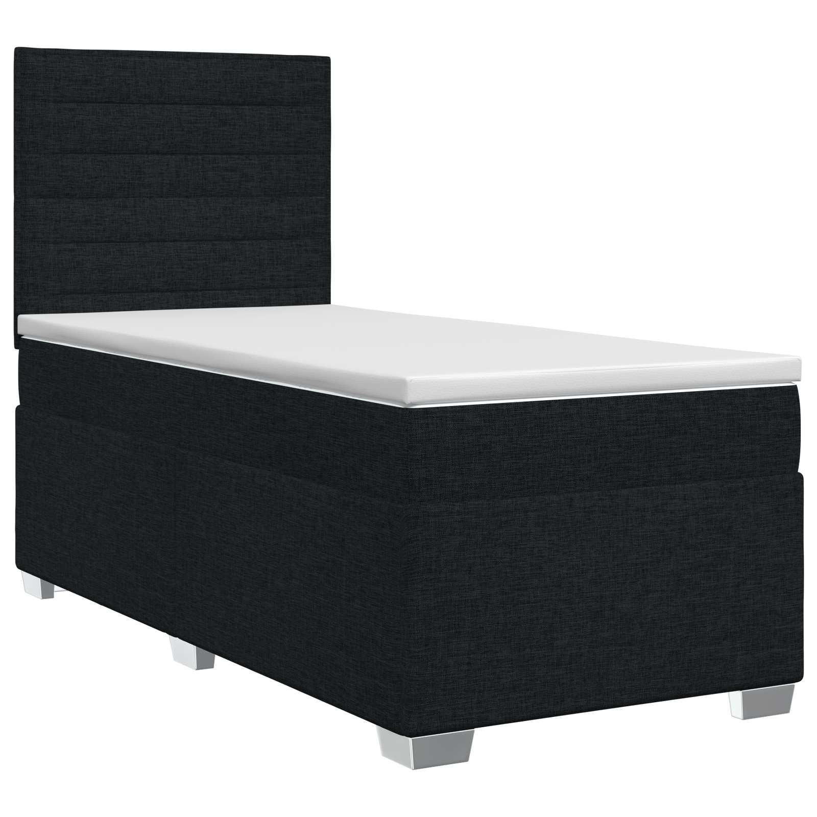 Κρεβάτι box spring με στρώμα Μαύρο 100 x 200 cm Ύφασμα