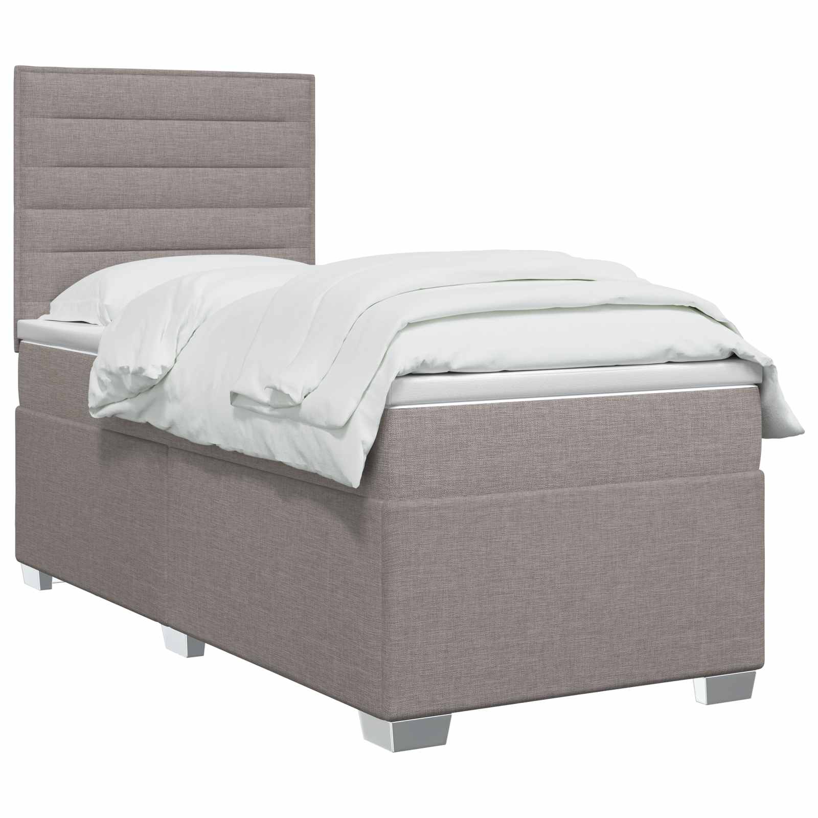 Κρεβάτι box spring με στρώμα Taupe 100 x 200 cm Ύφασμα - Pakobazaar