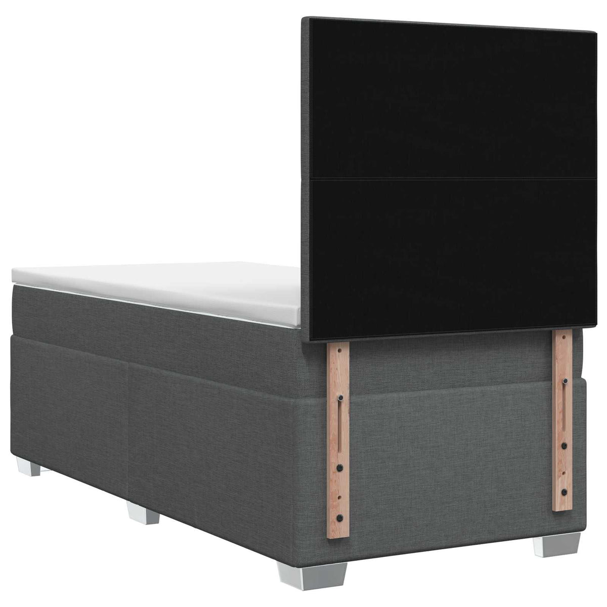 Κρεβάτι box spring με στρώμα Σκούρο Γκρι 100 x 200 cm Ύφασμα - Pakobazaar