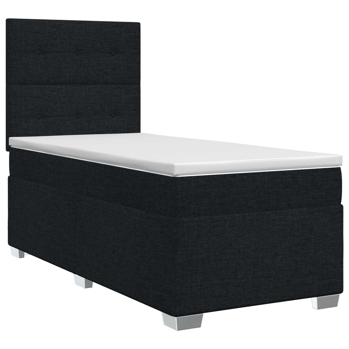 Κρεβάτι box spring με στρώμα Μαύρο 100 x 200 cm Ύφασμα - Pakobazaar