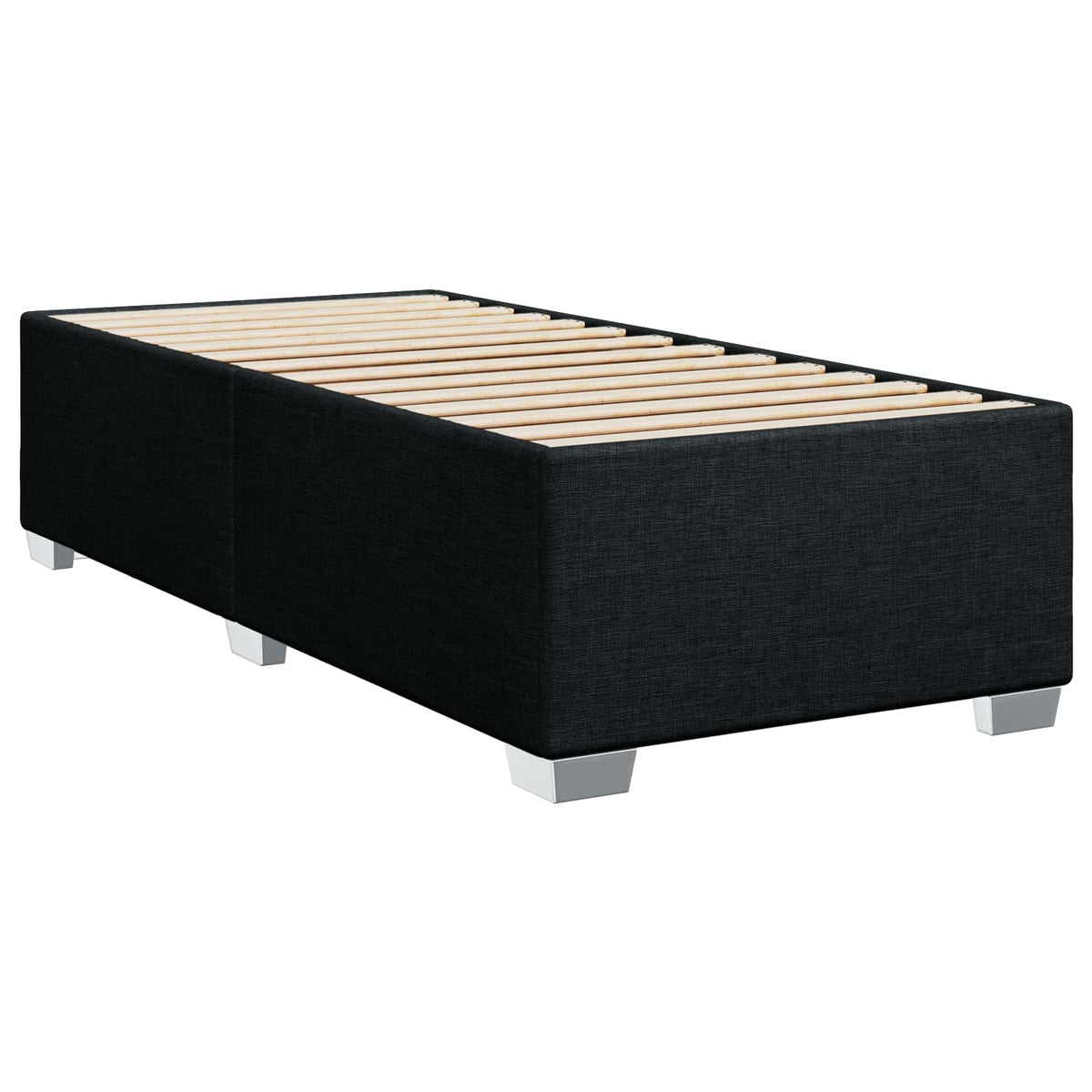 Κρεβάτι box spring με στρώμα Μαύρο 100 x 200 cm Ύφασμα - Pakobazaar