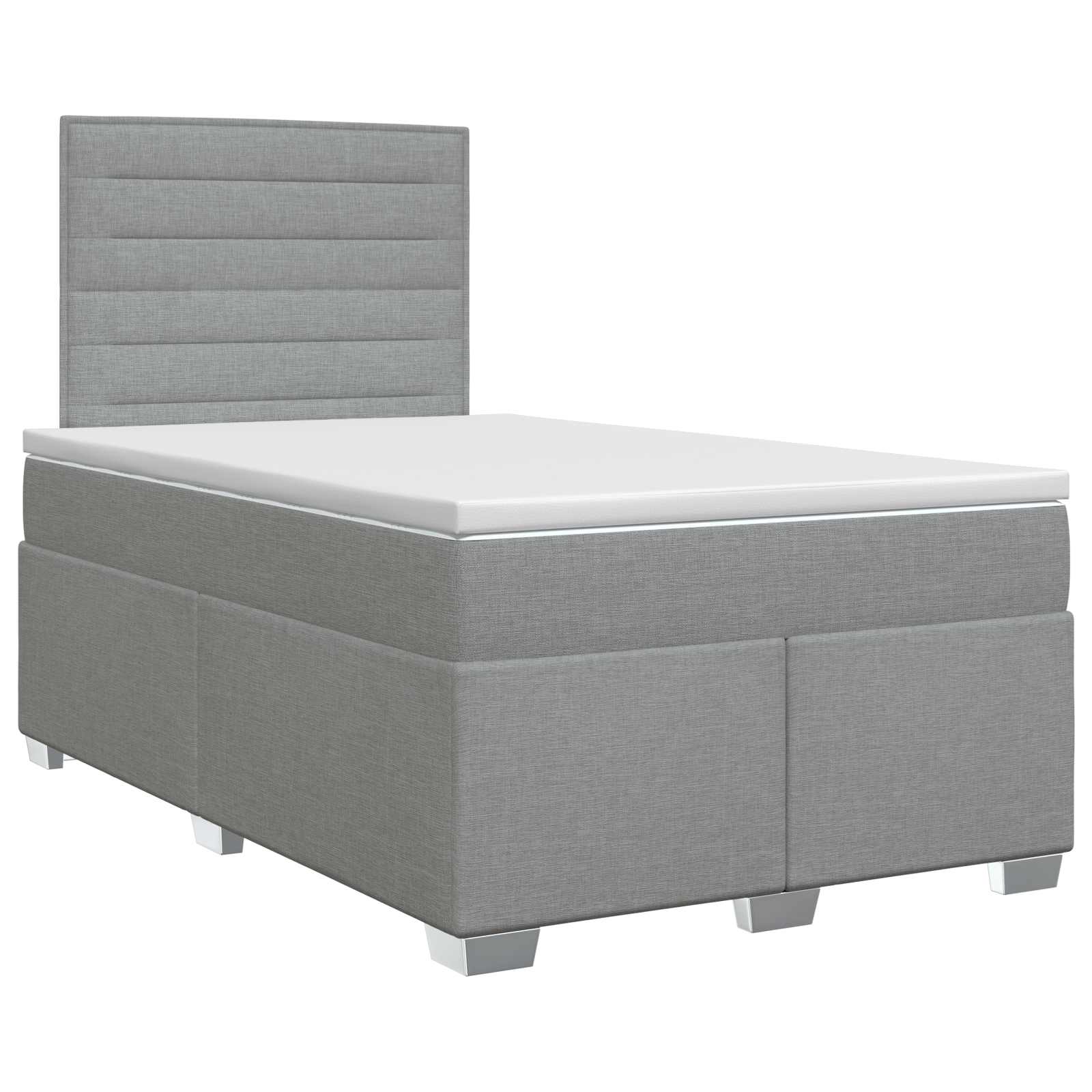 Κρεβάτι box spring με στρώμα Ανοιχτό γκρι 120 x 190 cm Ύφασμα - Pakobazaar