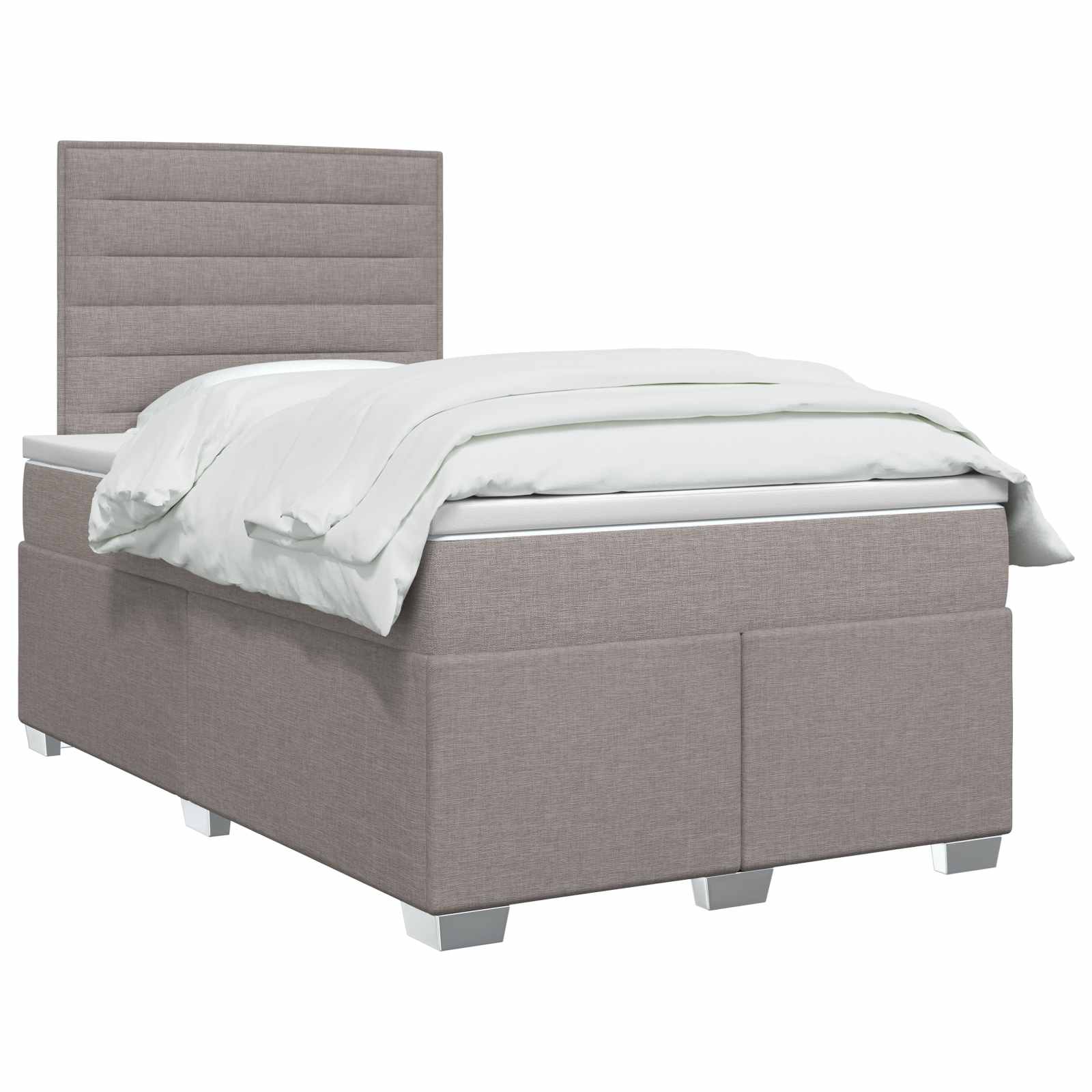 Κρεβάτι box spring με στρώμα Taupe 120 x 190 cm Ύφασμα
