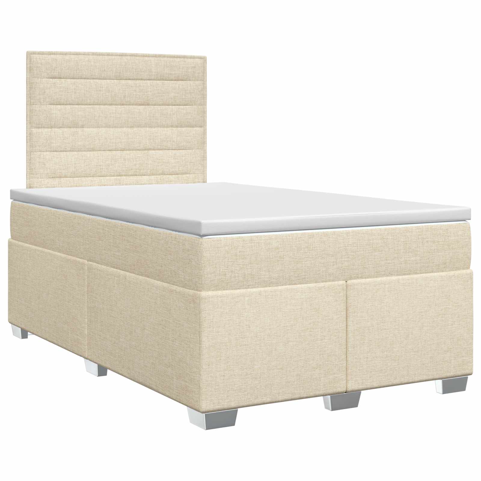 Κρεβάτι box spring με στρώμα Κρεμ 120 x 190 cm Ύφασμα - Pakobazaar