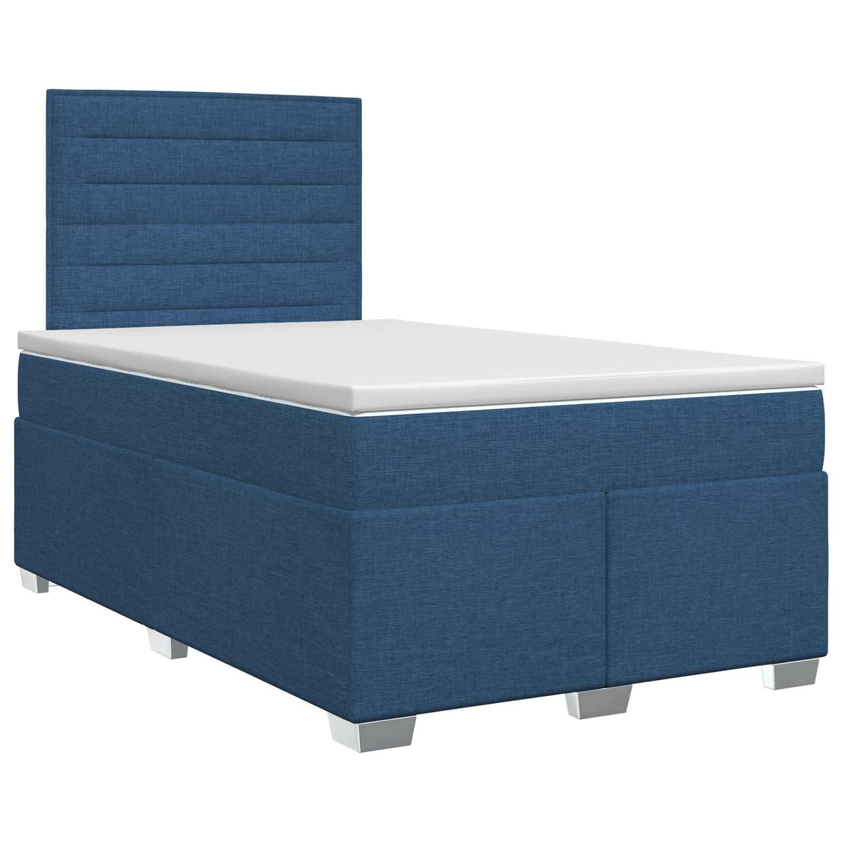 Κρεβάτι box spring με στρώμα Μπλε 120 x 190 cm Ύφασμα