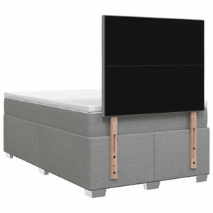 Κρεβάτι box spring με στρώμα Ανοιχτό γκρι 120 x 190 cm Ύφασμα - Pakobazaar