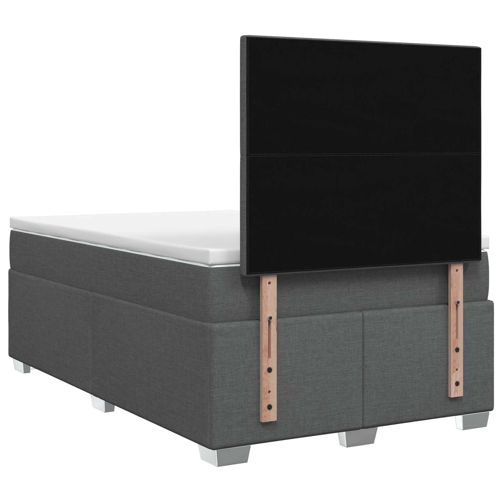 Κρεβάτι box spring με στρώμα Σκούρο Γκρι 120 x 190 cm Ύφασμα - Pakobazaar