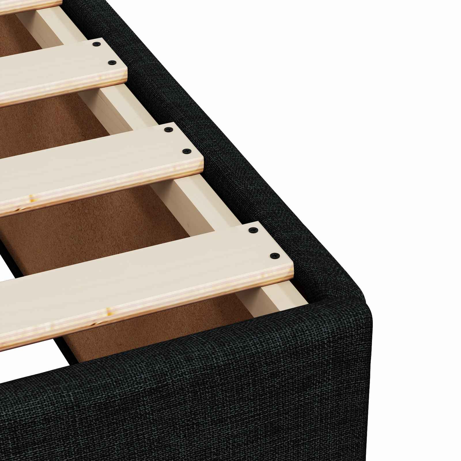 Κρεβάτι box spring με στρώμα Μαύρο 120 x 190 cm Ύφασμα - Pakobazaar